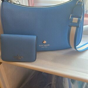 Kate Spade Blue Shoulder Bag and Wallet
